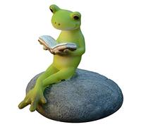 windyday Grenouille Mignon Statue Résine Grenouille Verte Figurine Artisanat Ornements Décoration Accessoires Décoration Intérieure