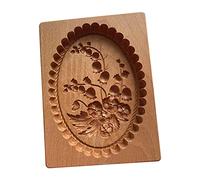 Windyday Moule À Biscuits en Bois - Motif Fleur pour Pâtisserie, Makrout, Gâteaux de Lune et Pain D'épice Bricolage