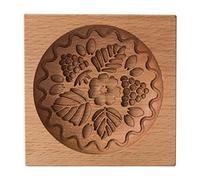 Windyday Moules À Biscuits et À Pâtisserie en Bois - Motif Fleur et Gâteaux de Lune en Pain d'épice - Bricolage