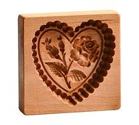 Windyday Moules À Biscuits et À Pâtisserie en Bois - Motif Fleur, Moule À Gâteaux De Lune en Pain D'épice, Bricolage