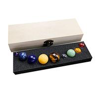 windyday Système Pierres Précieuses 9 Planètes Pierre Naturelle Précieuse Table Décoration Planète Gravure Personnalisée Modèle Modèle Bureau Éducatif Maison Bureau Décoration Bibelot Cadeau