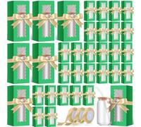 Windyun Lot de 100 boîtes cadeaux transparentes en verre pour sublimation - Pour bocaux, tasses, canettes, fournitures de fête (vert)