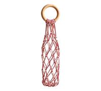 Wine Bag - Woven Red Wine Bottle Carrier Wood Handle | Sturdy Woven Construction With Wood Handle - Provides A Comfortable Grip And Reliable Support For Carrying Wine Bottles