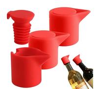 Wine Bottle Stopper - 1.97x1.5 inches Reusable Champagne Topper | Silicone Airtight Wine Stopper | 3-Piece Leak-Proof Set, for Home Bar Restaurant Holiday New Year Celebration