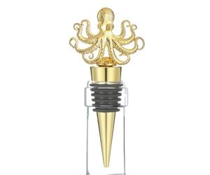 Wine Bottle Stopper - Funny Metal Octopus Airtight Reusable Accessory | Universal Bottle Fit | Funny Metal Octopus Airtight Wine Stopper | Premium Metal Construction With Silicone Leakproof