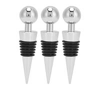 Wine Bottle Stoppers 3 Pack | Fine Stainless Steel & Silicone Closure for Wine/Champagne/Soda | Tight - Closing Bottle Stoppers for Bar, Kitchen, Party Decor