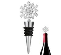 Wine Bottle Stoppers - | Reusable Stopper For Champagne | Stainless Steel Vacuum Sealed Sparkling Bottles Closure Sealer | Zinc Alloy Snowflake Christmas Decorations