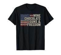 Wine Chocolate Guns & Freedom Pistolet professionnel vintage USA T-Shirt