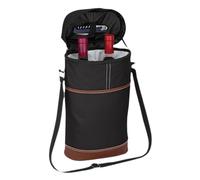 Wine Cooler Bag - Insulated Leakproof Carrier Tote | Padded Thermal Lining with Adjustable Shoulder Strap & Internal Dividers for Beach, Traveling, Work and Lunches