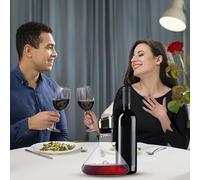 Wine Decanter With Aerator | 1500ml Crystal Glass Wine Carafe With Dispenser | Easy Pouring Precision Wines Wonderful Present Hand-Held Aerator, Stainless Steel Filter, Wines Accessories