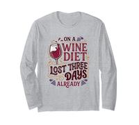 Wine Diet Lost Three Days Wine Lover Fan Manche Longue