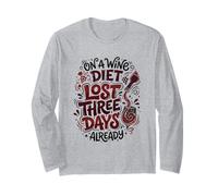 Wine Diet Lost Three Days Wine Lover Fan Manche Longue