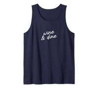 Wine & Dine Script de Maman de vin Minimaliste drôle Débardeur