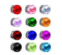 Wine Glass Charm - 12pcs Crystal Magnetic Identifier Tags | Stemless Wine Markers Graduation and Holiday Decoration for Valentine’s, Party, Cocktail, Champagne, Easter, Halloween