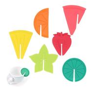 Wine Glass Charm, Silicone Fruit Shape Drink Markers, 1.57in Set of 6 Reusable Champagne Decor, Washable Decorative Wine Accessories, for All Glassware