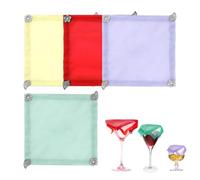 Wine Glass Covers - 4 Pieces Breathable Fabric Glass Covers with Charm - Portable Top with Charm for Dinner Party at Home Gatherings Outdoor Restaurant Picnic