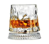 Wine Glasses - 360 Degree Rotating Base Drinkware, Clear Old Fashion Style Glasses with Smooth Swivel Design, Elegant Table Accent, Modern Beverage Cups for Men Dad Father Husband Drinking Party