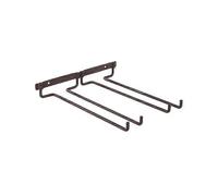 Wine Glasses Hanger Double Rows Wine Cup Shelf Iron Goblet Holder Frame Hanging Upside Down Wine Cup Rack Display Shelf (matt Bronze)