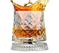 Wine Glasses Rotating Base, Smooth Swivel Drinking Experience, Old Fashion Glasses for Elegant Gifting, 360 Degree Spins Design, Premium Glassware Category, Drinkware for Men Dad Father Husband