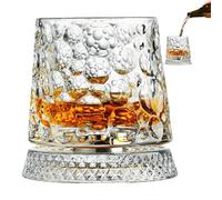 Wine Glasses Rotating Base, Smooth Swivel Drinking Experience, Old Fashion Glasses for Elegant Gifting, 360 Degree Spins Design, Premium Glassware Category, Drinkware for Men Dad Father Husband