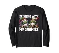 Wine Gnomes for Women and Men Funny Drinking with My Gnomies Manche Longue