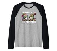 Wine Gnomes for Women and Men Funny Drinking with My Gnomies Manche Raglan