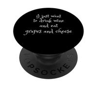 Wine grapes and cheese design PopSockets PopGrip Adhésif
