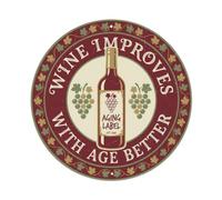 Wine Improves With Age Better Plaque en métal