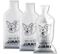 Wine Jimmy | Protège-Bouteilles réutilisables pour Voyage | Résistant Chocs & fuites | Sac Valise | Avion, croisière, Voiture | Cadeau Vacances ou fête | Lot de 3 avec Bulles