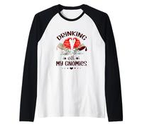 Wine Lover Gnomes - Drinking with My Gnomies - Funny GNOME Manche Raglan