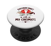 Wine Lover Gnomes - Drinking with My Gnomies - Funny GNOME PopSockets PopGrip Adhésif