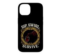 Wine Lover Sip Swirl Survive Funny Red Wine Tasting Coque pour iPhone 14