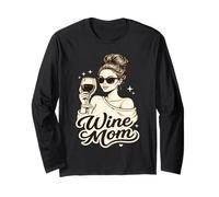 Wine Mom Lunettes de Soleil en Verre de dégustation de vin en liège Manche Longue