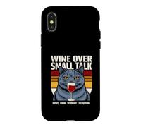 Wine Over Small Talk Cat à Chaque Fois sans Exception Coque pour iPhone X/XS