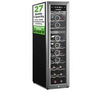 Wine Refrigerator Cellar, 27 Bottle Storage and 83.9 Liters Internal Capacity, Single Zone Chiller with Digital Touch Button Control, Placement for Standing Bottles and Air Tight Seal