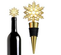 Wine Saver - Festive Snowflake Metal Wine Stopper, Reusable Bottle Sealer for Champagne, Beer, Liquor, Home, Restaurant, Bar, Camping, Holiday Parties, and New Year Celebrations, 4.41 Inch