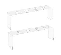 Wine Stopper Stand, Acrylic Display, Clear 2 Piece Tier Organizer with 4 Anti Slip Slots 9.84x2.95x1.97 inches for Kitchen, Bookshelf, Desk, Home, Mens Bar Collection, Countertop Storage Decor