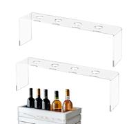 Wine Stopper Stand, Acrylic Display Shelves, Clear Tier Organizer, Anti-Slip 4 Slot, Ideal for Kitchen Storage, Bookshelf Decor, Desk Arrangement, Great for Men and Home Use, 9.84x2.95x1.97 Inches