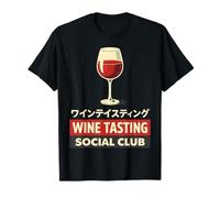 Wine Tasting Social Club Verre à vin esthétique Japonaise T-Shirt