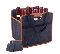 Wine Tote Bag - Non-Woven Spirit Partition, Glassware Transit Repository, Padded Beverage Caddy Multicellular Liquid Carrier | Vitreous Protection Satchel For Home Bar Outdoor Camping Party Housewarmi