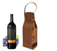 Wine Tote | PU Leather Wine Holder Carrying Case | Stylish Wine Carrier with Handle, Durable Liquor Bottle Carrier, Portable Carry- Pouch, Travel Wine Bag for Wine Bottle Storage and Transport