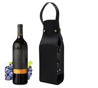 Wine Tote | PU Leather Wine Holder Carrying Case | Stylish Wine Carrier with Handle, Durable Liquor Bottle Carrier, Portable Carry- Pouch, Travel Wine Bag for Wine Bottle Storage and Transport
