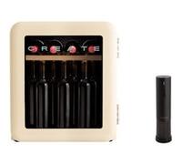 WINECOOLER RETRO - Refroidisseur à vin électrique de style rétro pour 12, 45 ou 76 bouteilles - Blanc cassé Beige G