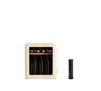 WINECOOLER RETRO - Cave à vin électrique de style rétro de 76 bouteilles avec tire-bouchon électrique - Blanc cassé