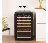 WINECOOLER RETRO - Cave À Vin Électrique De Style Rétro De Différentes Capacités : 12, 24, 45 Ou 76 Bouteilles. Noir