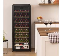 CREATE Refroidisseur à vin électrique WINECOOLER RETRO style rétro pour 12, 45 ou 76 bouteilles Noir
