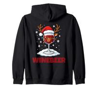 Winedeer Funny Santa Hat Reindeer Couple Christmas Matching Sweat à Capuche
