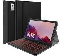Wineecy Étui avec clavier rétroéclairé pour Lenovo Tab M9 9" 2023 (TB-310FU/TB-310XU), clavier sans fil amovible rétroéclairé 7 couleurs et support en polyuréthane pour Lenovo Tab M9 version 2023