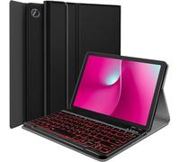 Wineecy Étui avec clavier rétroéclairé pour T-Mobile REVVL Tab 2 (version 2025, 10,1"), clavier sans fil magnétique amovible avec étui à rabat pour tablette REVVL 10,1" 2ème 2025 (noir)