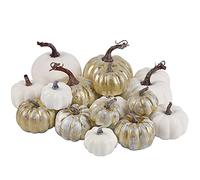 winemana Lot de 12 citrouilles artificielles en Mousse de Tailles Assorties pour décoration d'automne, décoration d'automne pour intérieur, Maison, Cuisine, Table, Manteau